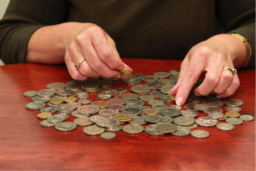 Gambling Gambler counting coins