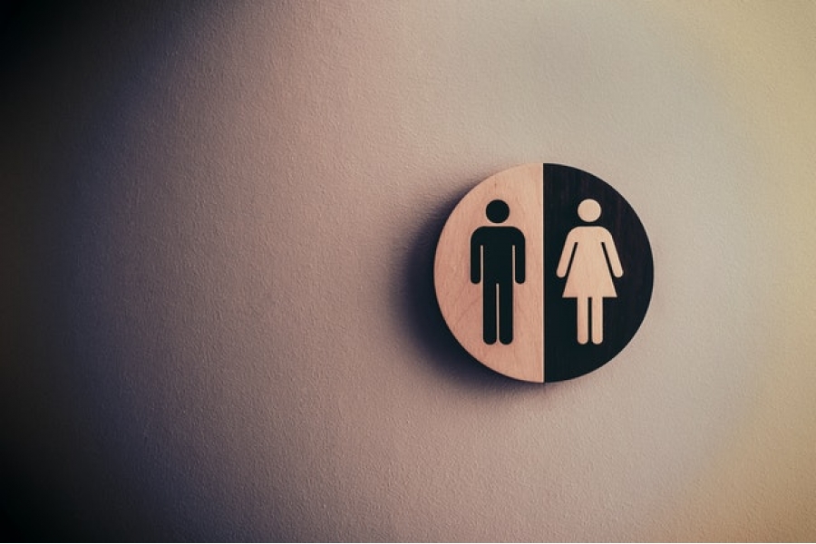 Male and female bathroom sign