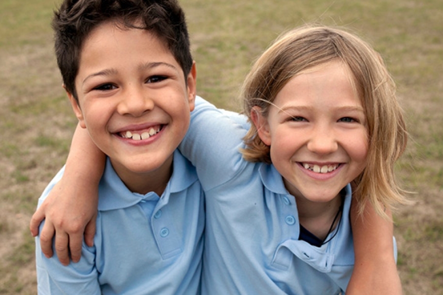 Smiling school children