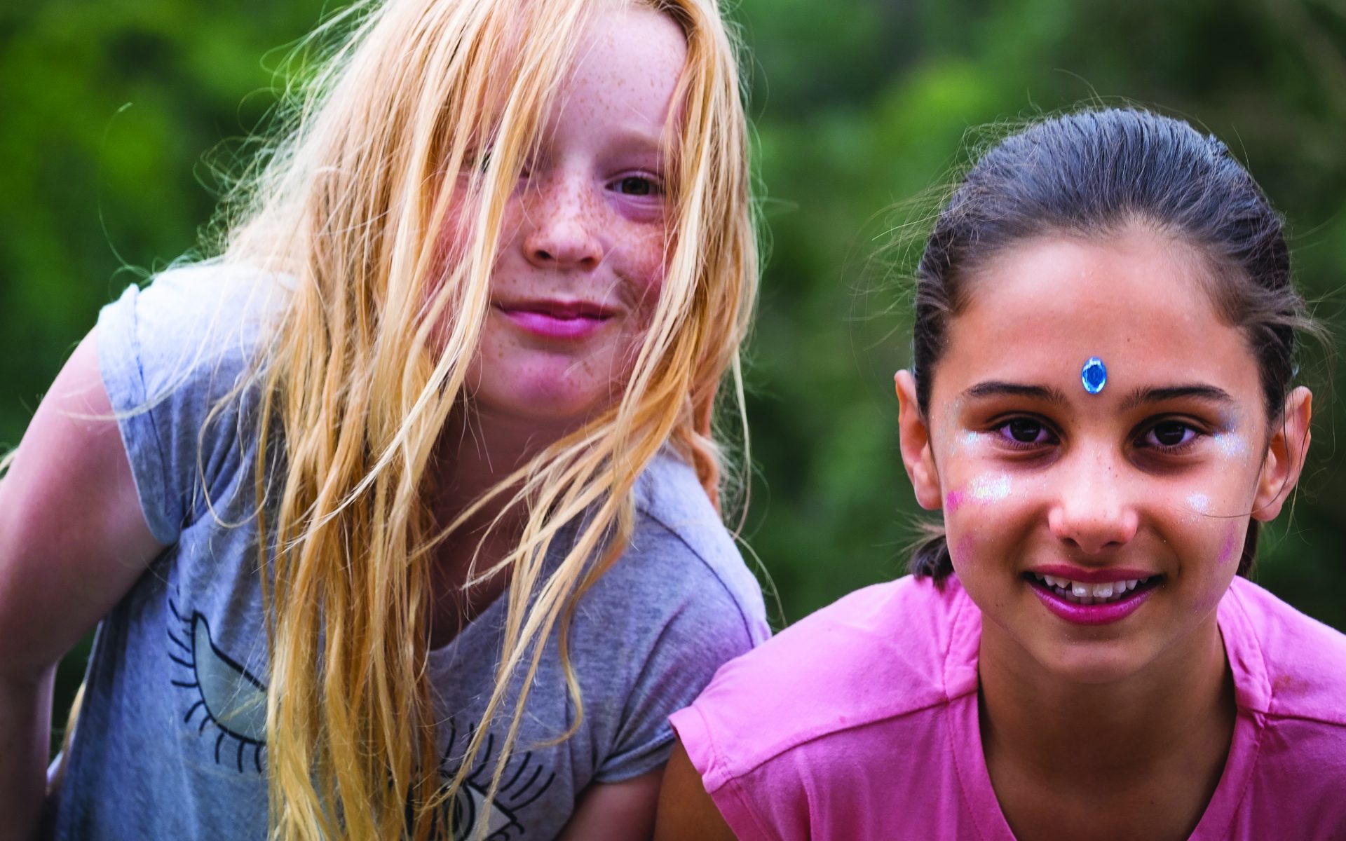 Children (124) two young females smiling