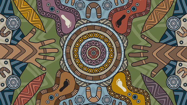 Artwork by Dixon Patten, a Yorta and Gunai artist. Artwork by Dixon Patten, a Yorta and Gunai artist.